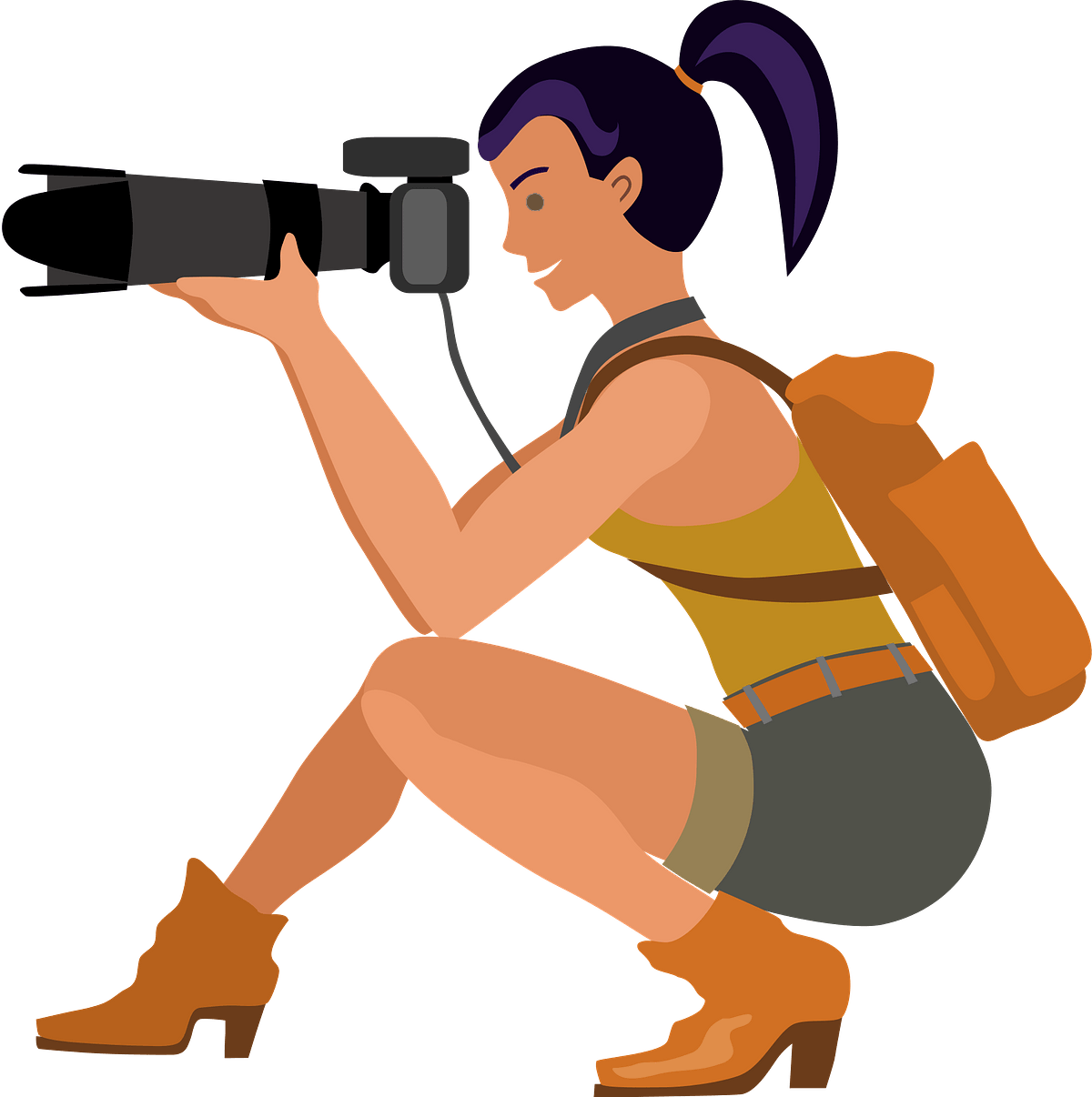 Cartoon Image of female photographer
